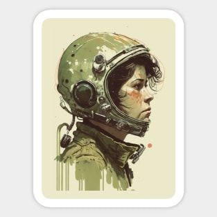 Astronaut Girl Sticker